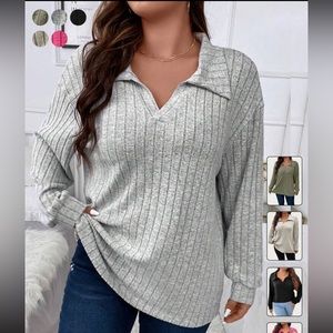 New Never Work Frenchy Plus Half Zip Drop Shoulder Drawstring Top Khaki 2XL